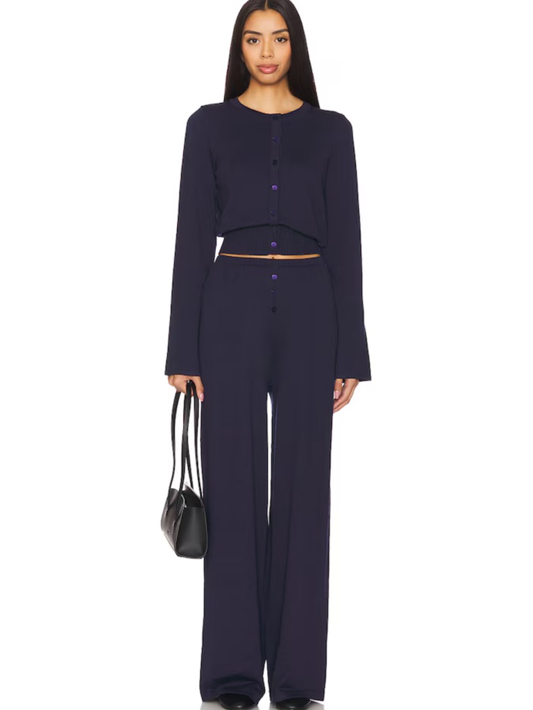 Sndys. Revolve August Button Navy Pants